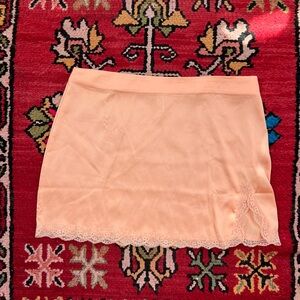 Cotton On Peach Mini Skirt with Lace Trim